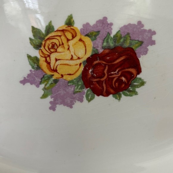 Vtg Homer Laughlin Republic Rose Oval platter Gold gilded 1926 Grandmillennial - Picture 4 of 7